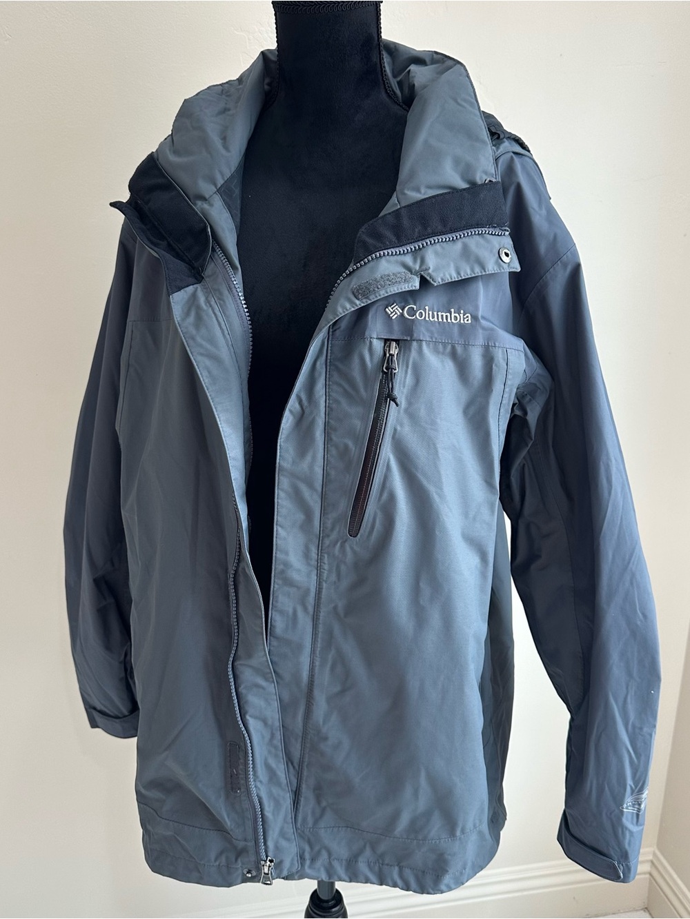 Columbia Men's Ski Waterproof Hooded Jacket - Gray lightweight size Large